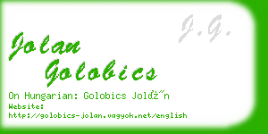 jolan golobics business card